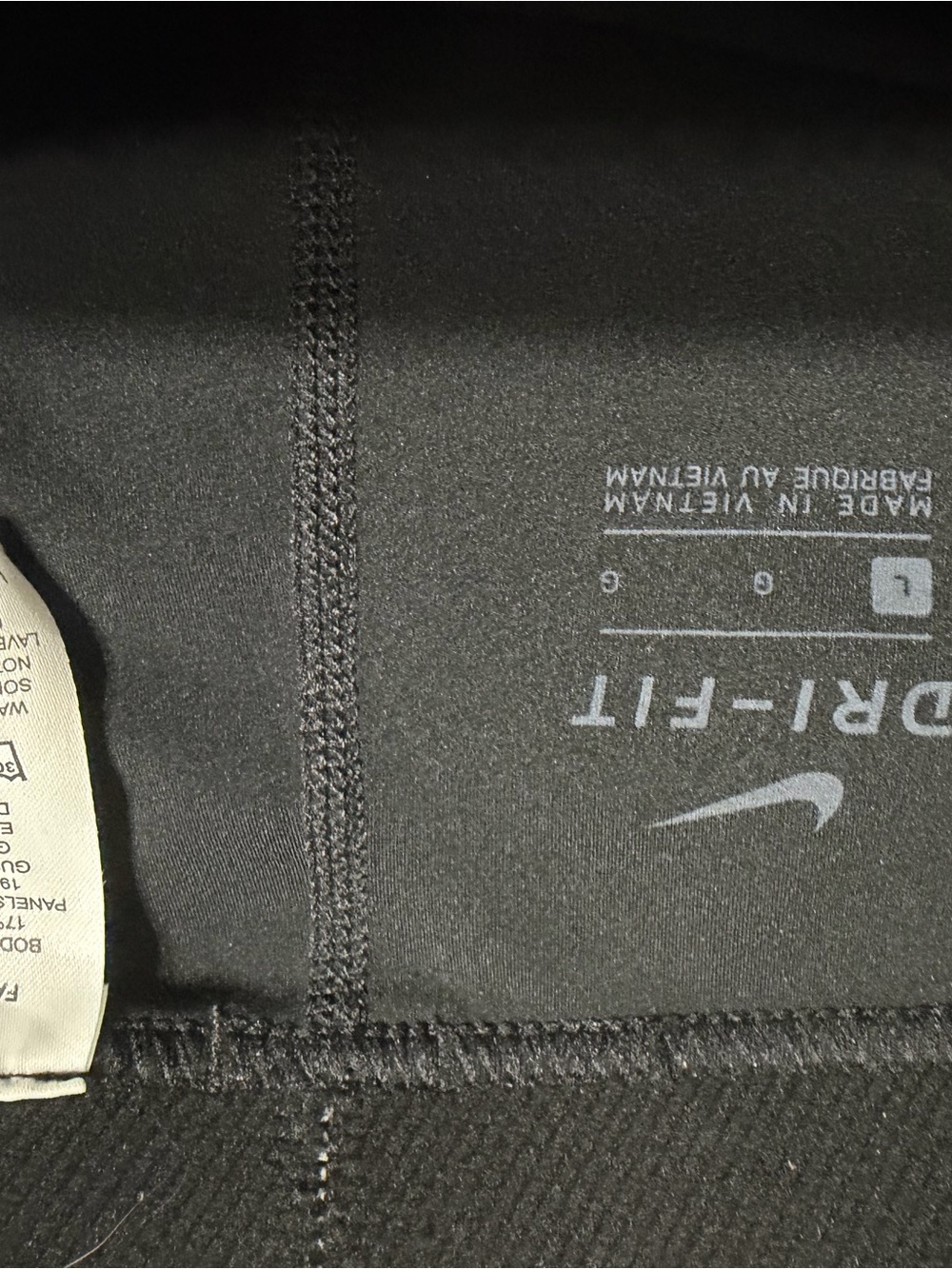 Nike Black Dri-FIT Cropped Leggings with White Swoosh - Picture 2 of 3
